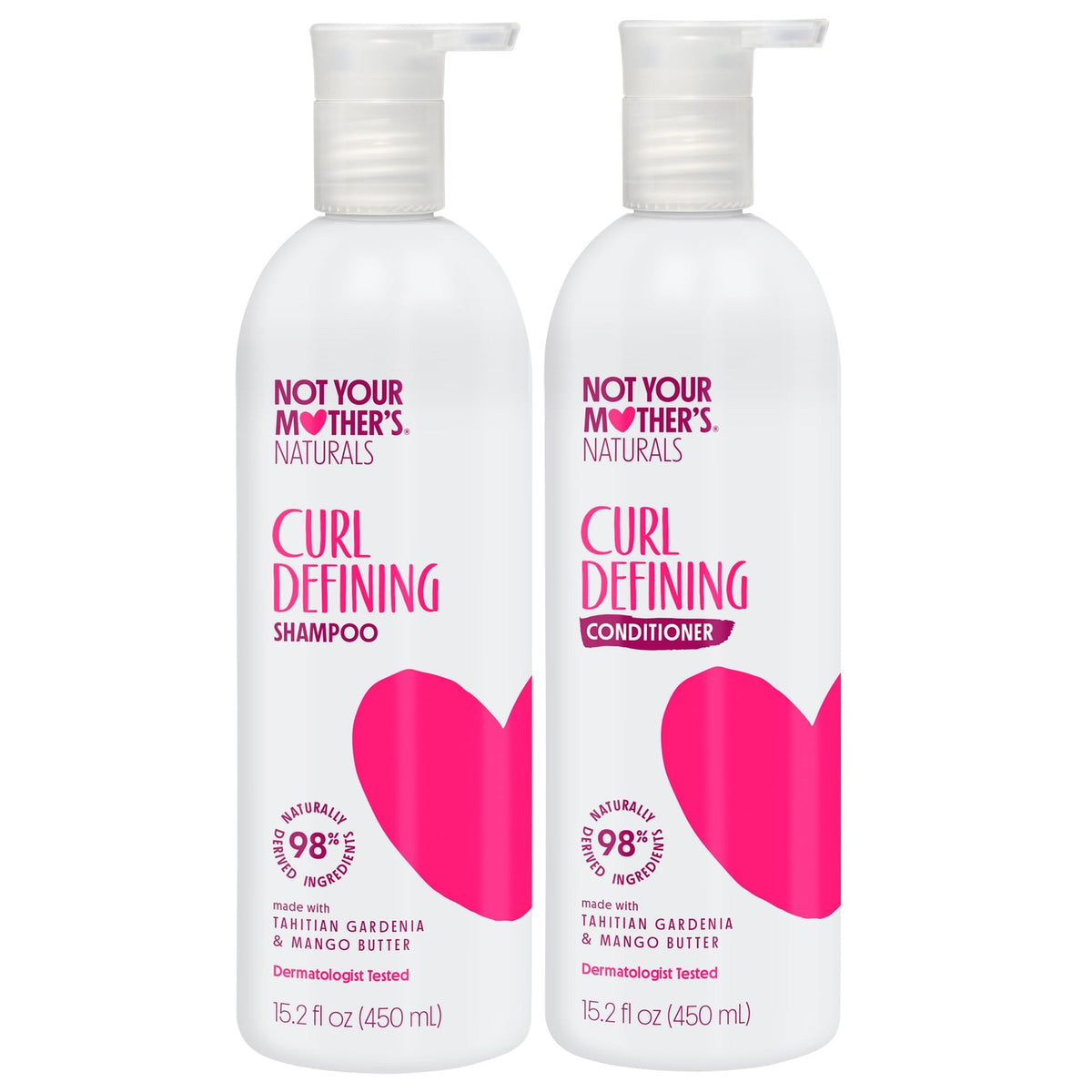 Curly Hair Shampoo & Conditioner Set - Peach Coconut Fragrance, 15.2 Fl Oz Pack of 2