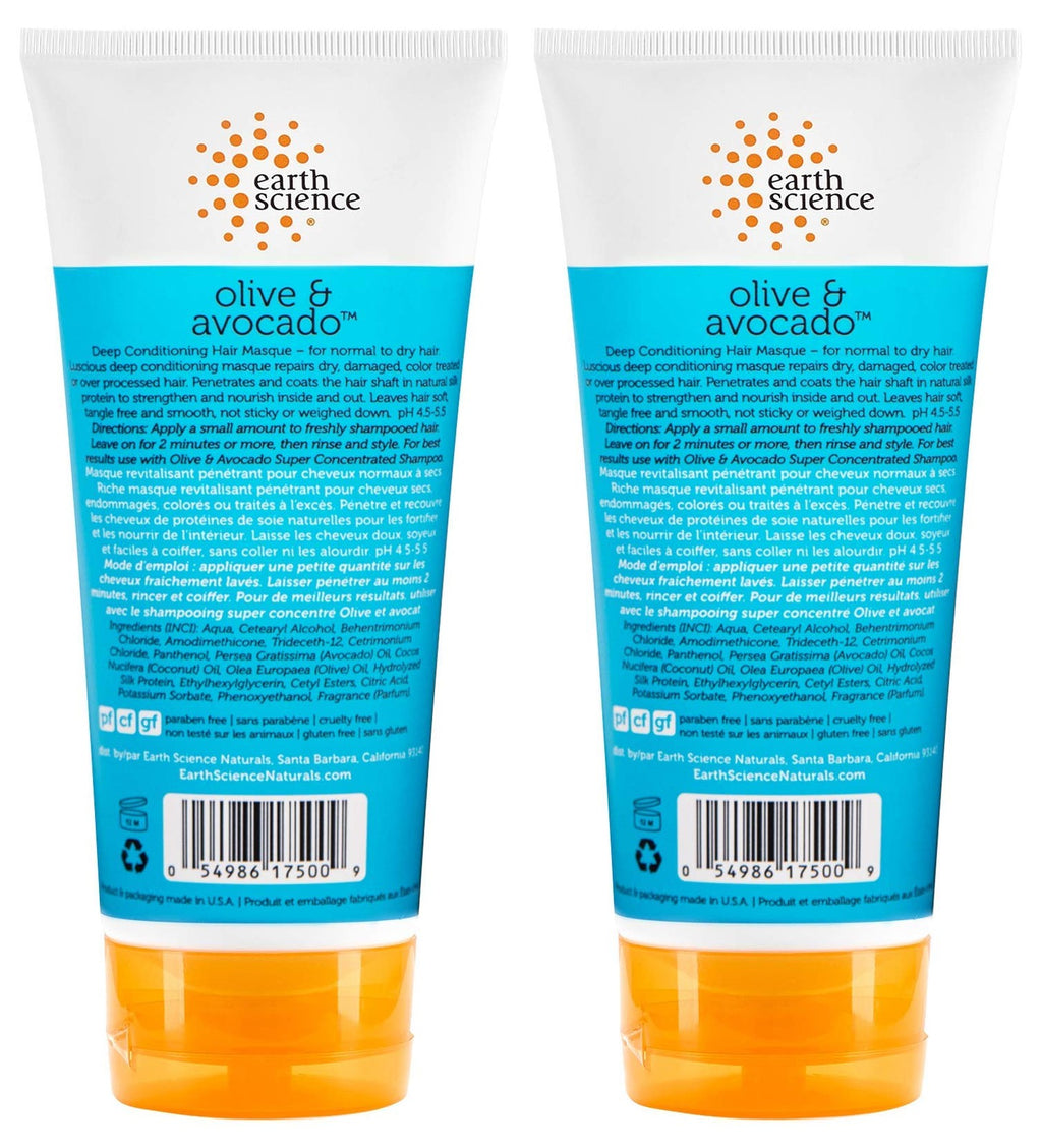 Deep Conditioning Hair Mask for Dry & Damaged Hair - Olive & Avocado, 2 Pack