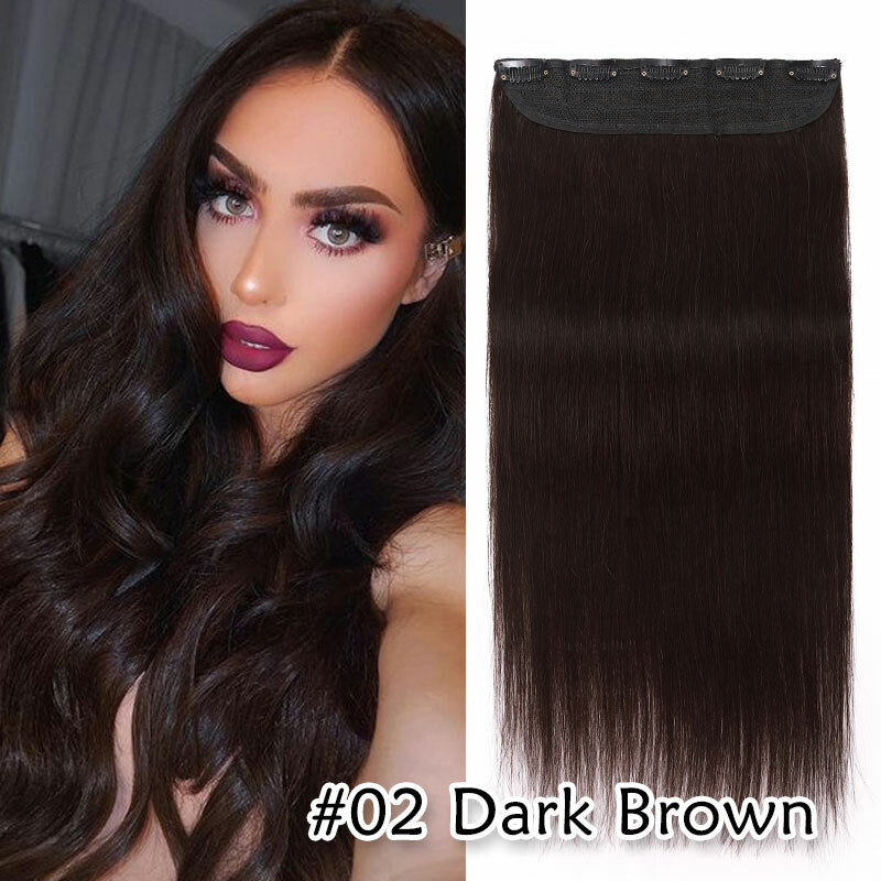 Thick Long Ombre Clip-In Hair Extensions - Human Remy Full Head Set
