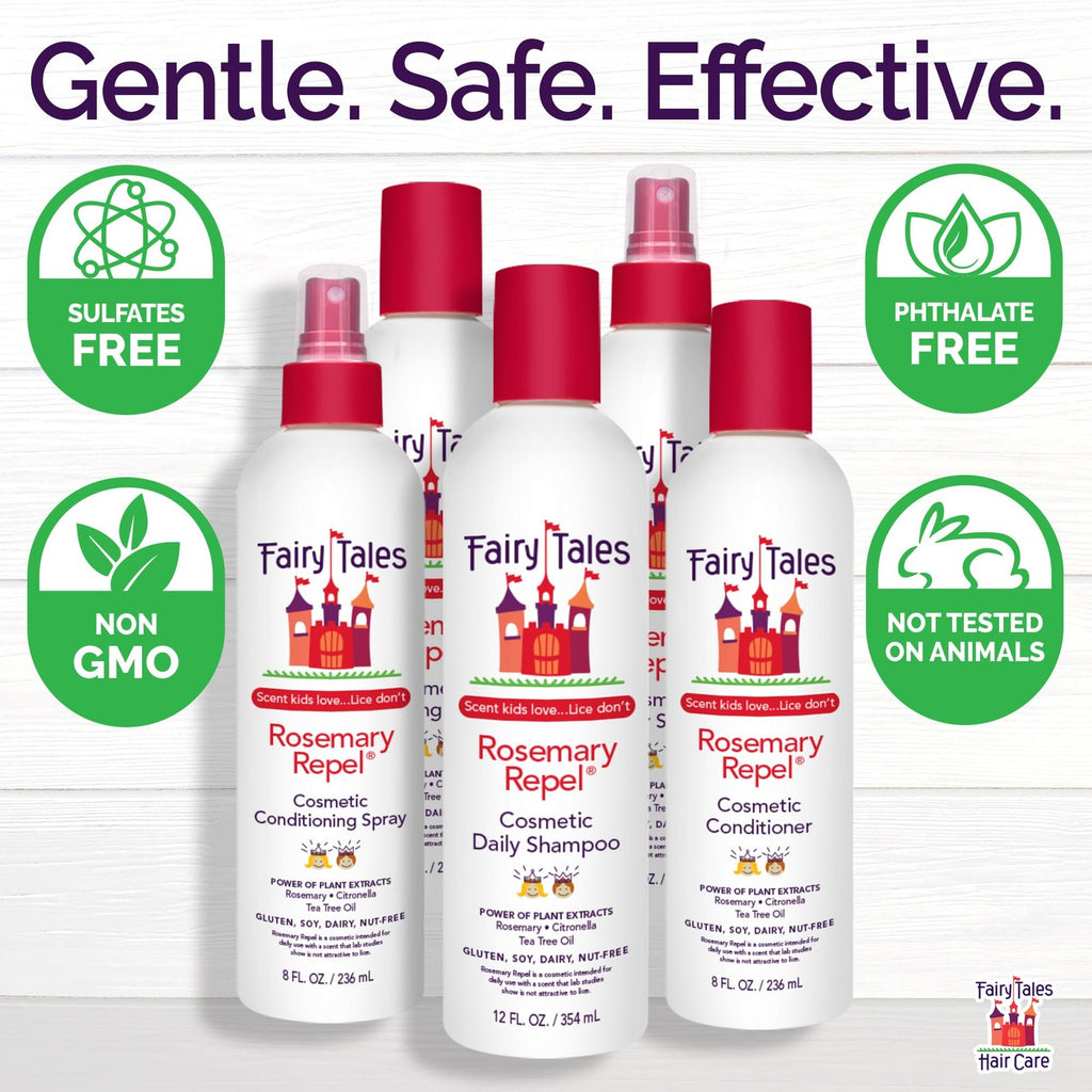 Kids Lice Prevention Shampoo Conditioner & Spray Set - Natural Repellent Trio
