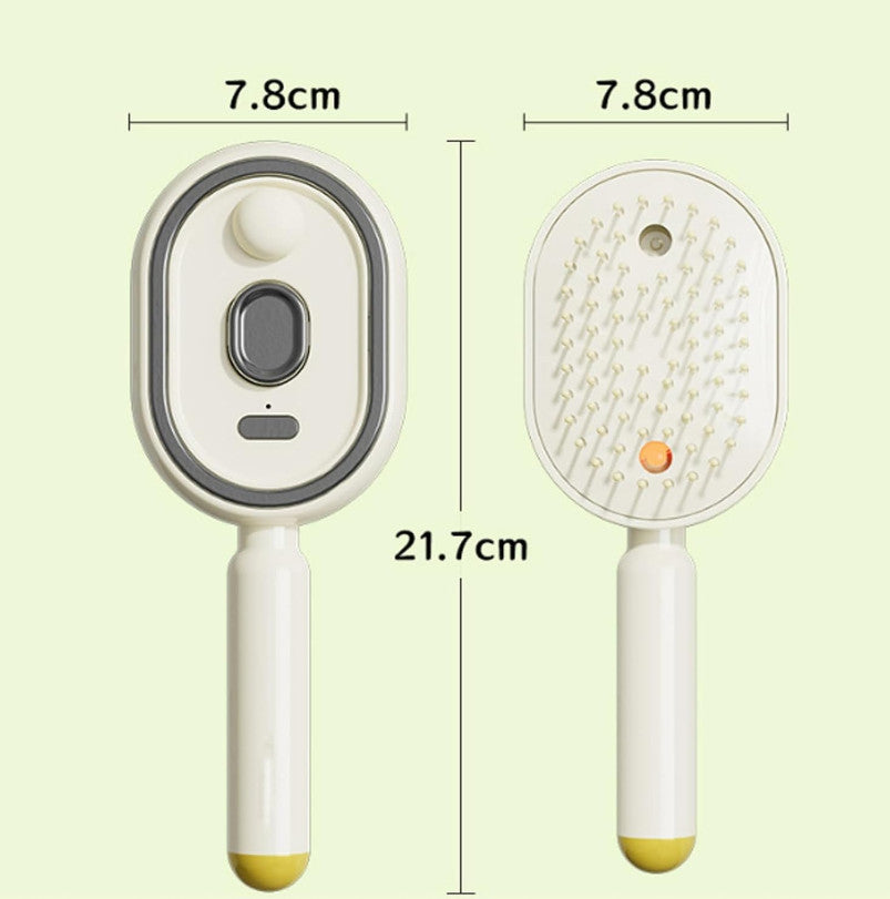 Electric Steam Hair Brush with Nano Mist & Red Light Therapy - Rechargeable, Portable, Detangling & Hydrating