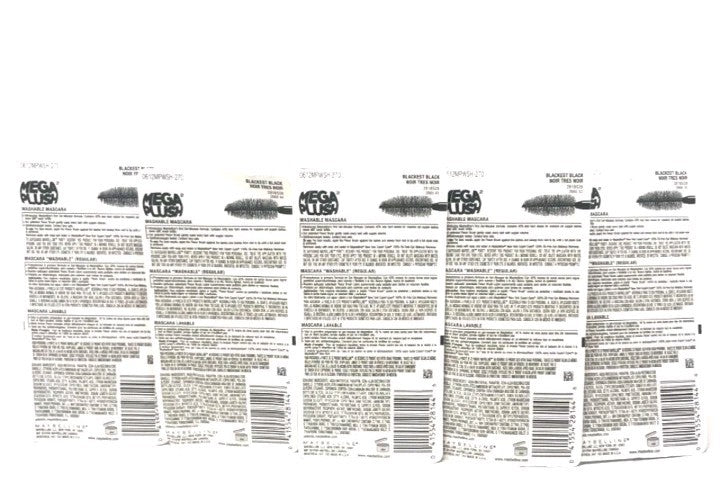 Maybelline Volum'Express Mega Plush Washable Mascara Blackest Black 270 - 5 Pack
