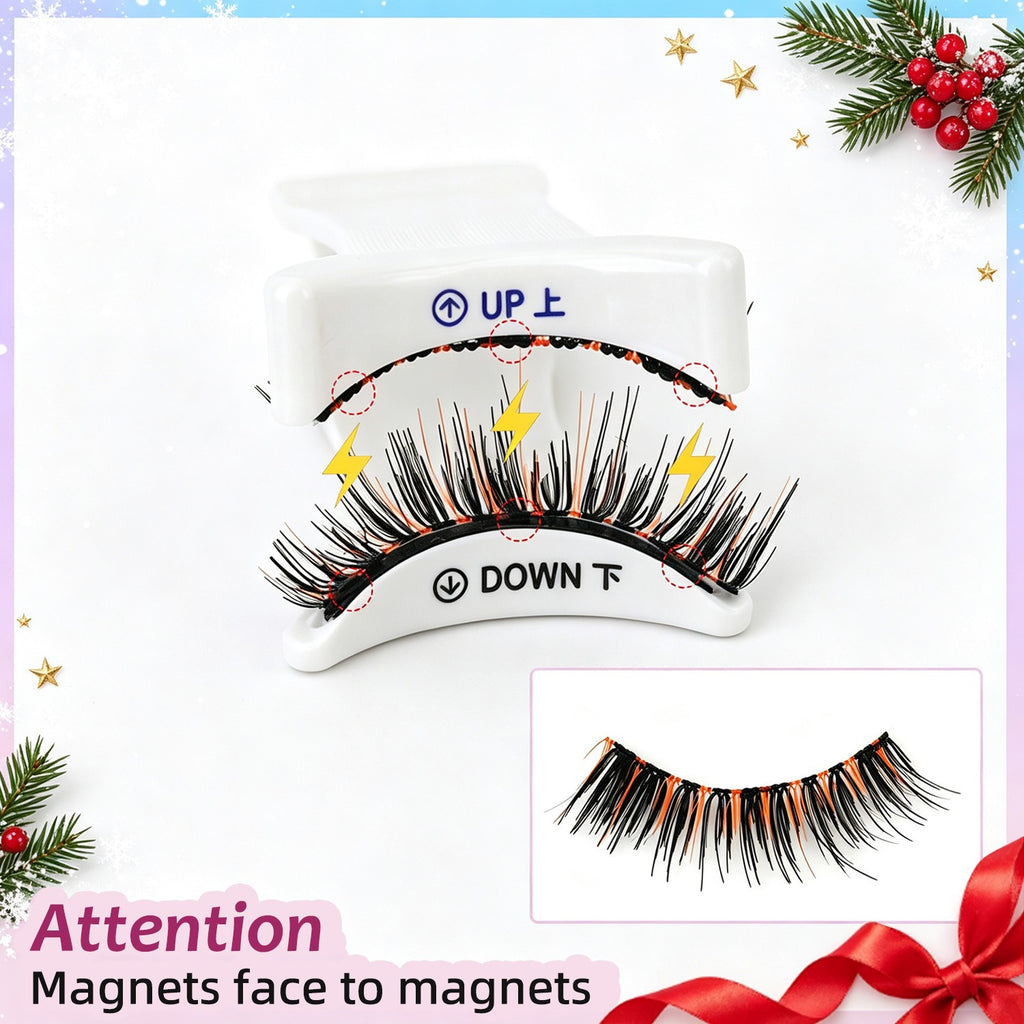No Glue Magnetic False Eyelashes with Reusable Applicator Waterproof Glam Lashes