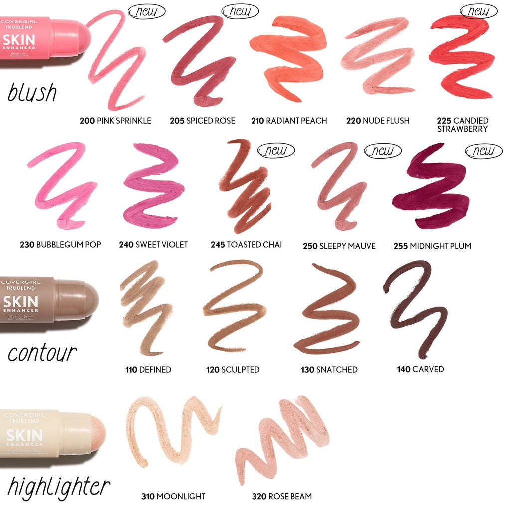 Covergirl Trublend Skin Enhancer Blush Balm Stick 250 Sleepy Mauve - Hydrating & Buildable