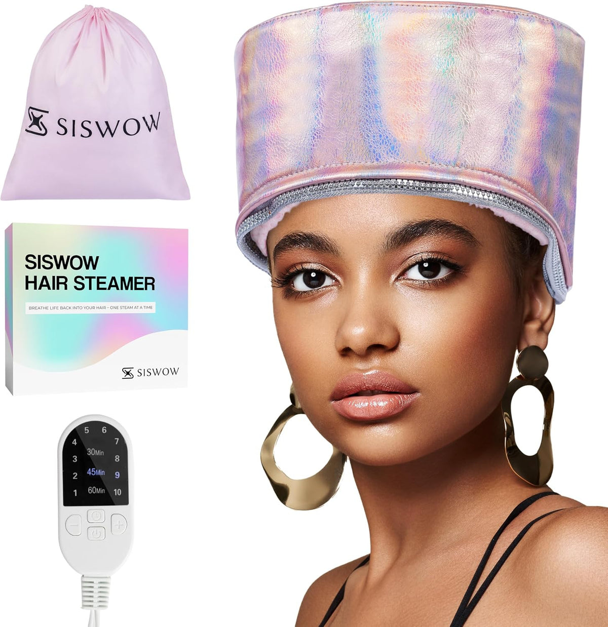 Deep Conditioning Heat Cap with 10 Heat Levels for Hair Steaming