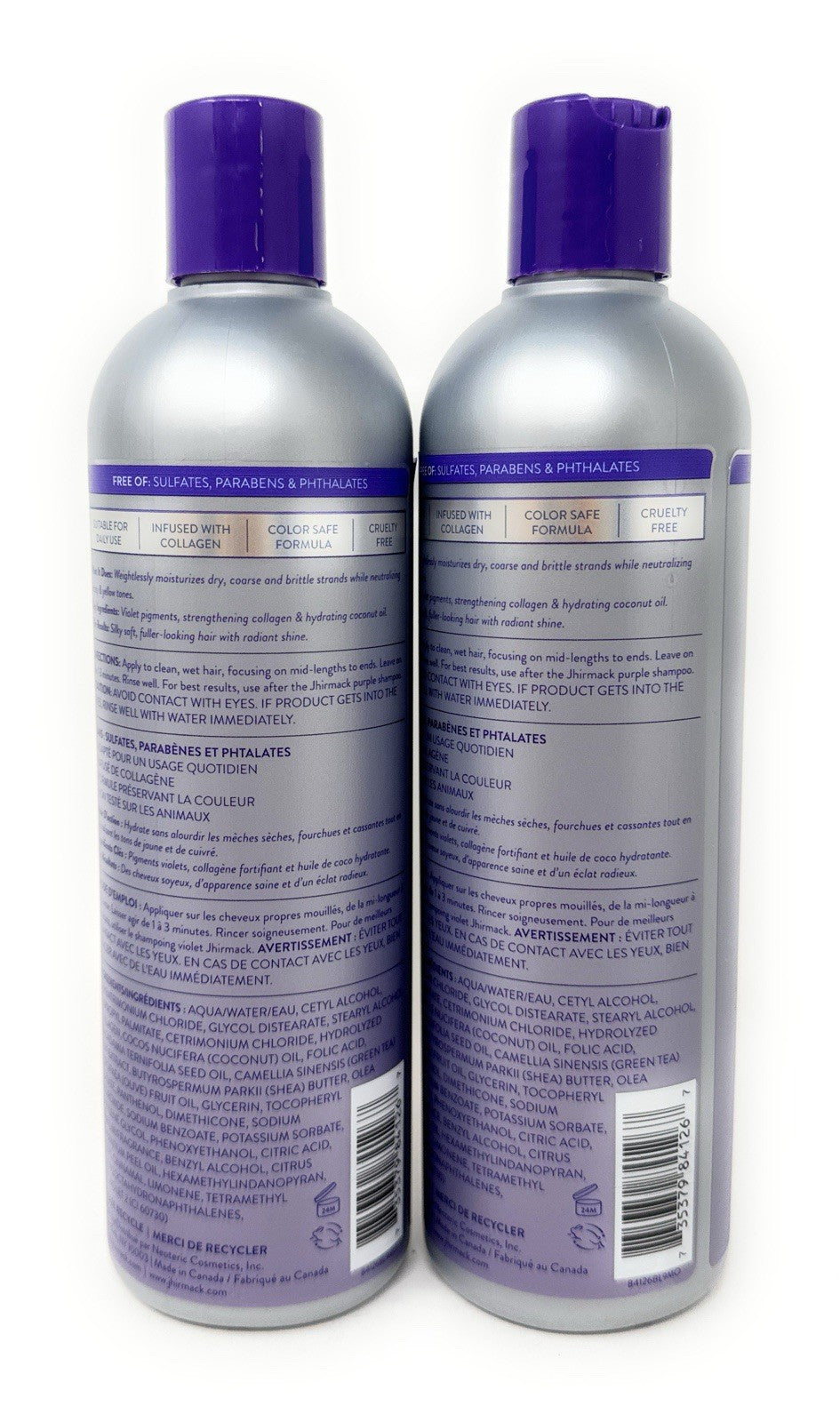 Purple Conditioner for Colored Hair - Brightening & Silver Toning, 12 oz Pack of 2