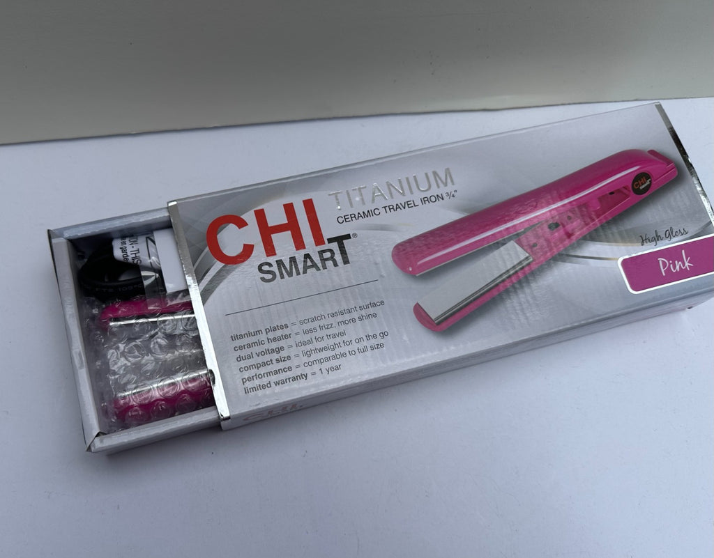 CHI Smart Titanium Ceramic Travel Iron Pink 3/4-Inch Plates CS1183