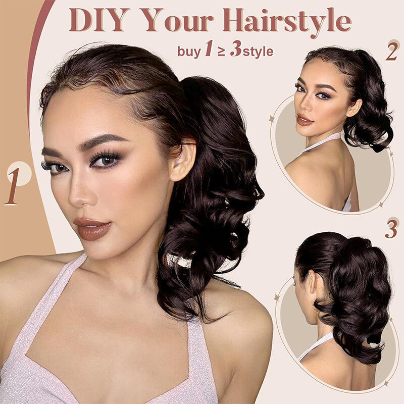 Short Claw Clip-In Ponytail Extension - Curly & Bendable 12 Inch Hair Accessory