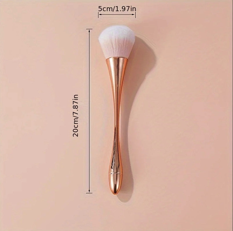 Fan Makeup Brush Rose Gold Soft Wool Fiber Highlight Blush Powder Tool
