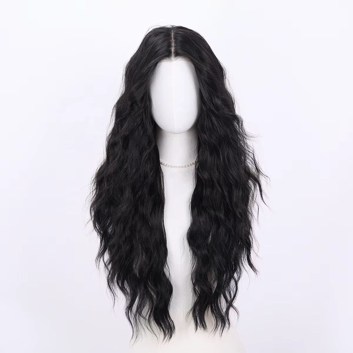 Long Wavy Black Brown 28 Inch HD Lace Front Middle Part Wig