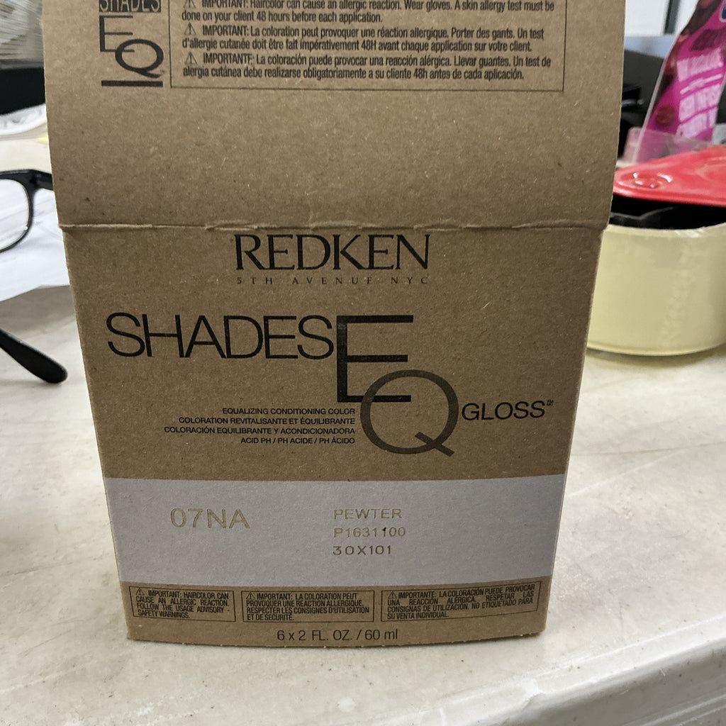 Redken Shades EQ Gloss Demi-Permanent Hair Color 2oz 07NA Pewter - 6 Pack