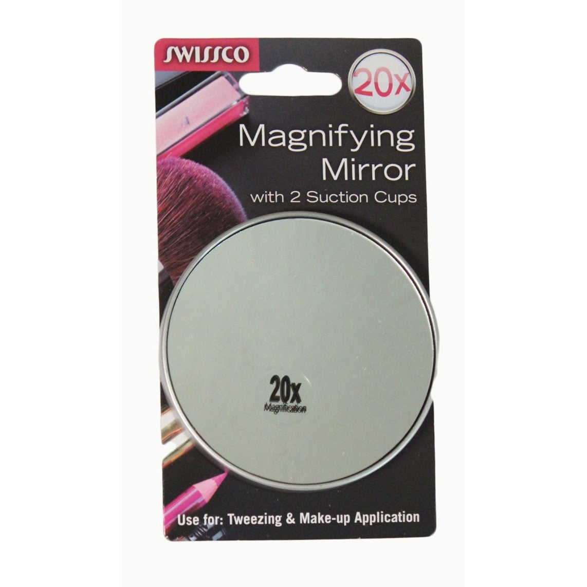 10x Magnifying Mirror with Suction Cups - Compact Travel Grooming Tool