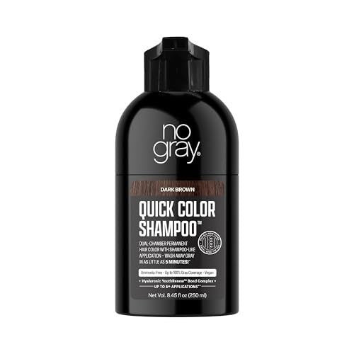 Dark Brown Permanent Hair Color Shampoo - No Gray, 8.45 oz, Easy & Nourishing