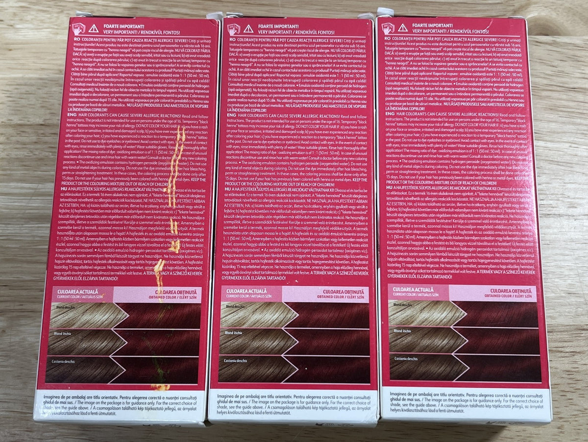 Red Passion Hair Color Kit - Long-Lasting Permanent Hair Dye - 3 Pack