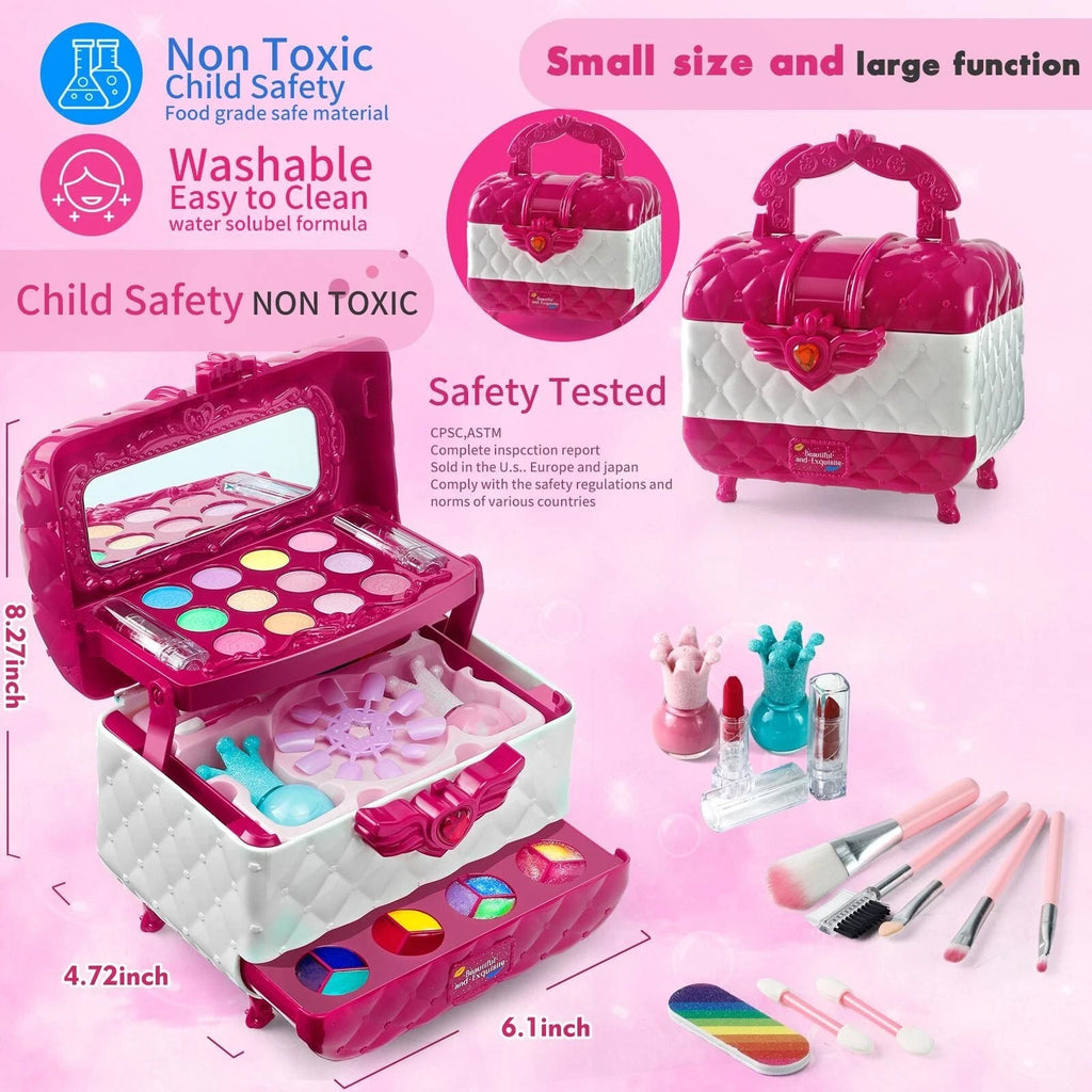 Kids Washable Makeup Set for Girls Pretend Play Princess Toy Gift