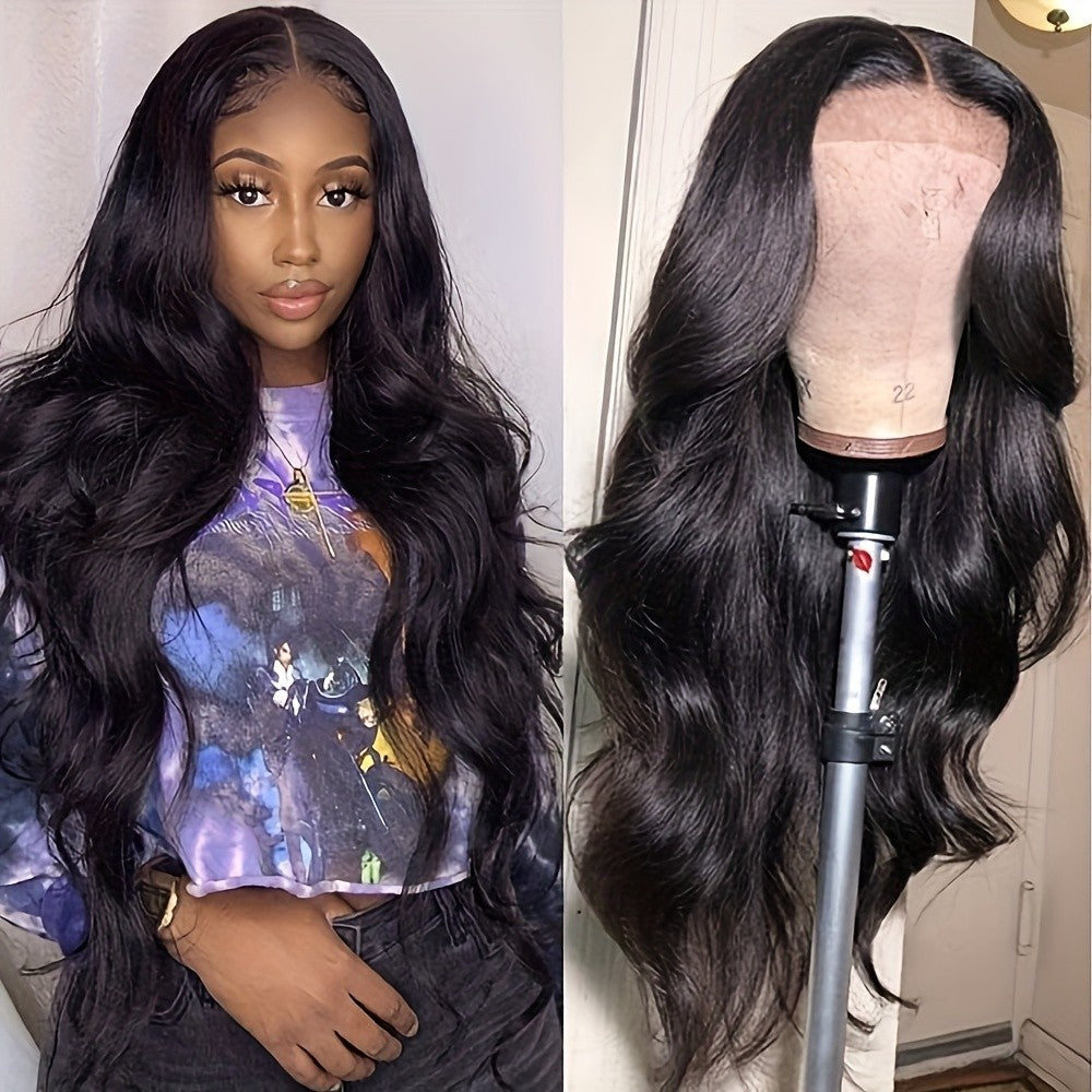 Women Black Long Loose Wave Lace Front Wig Glueless Synthetic Hair