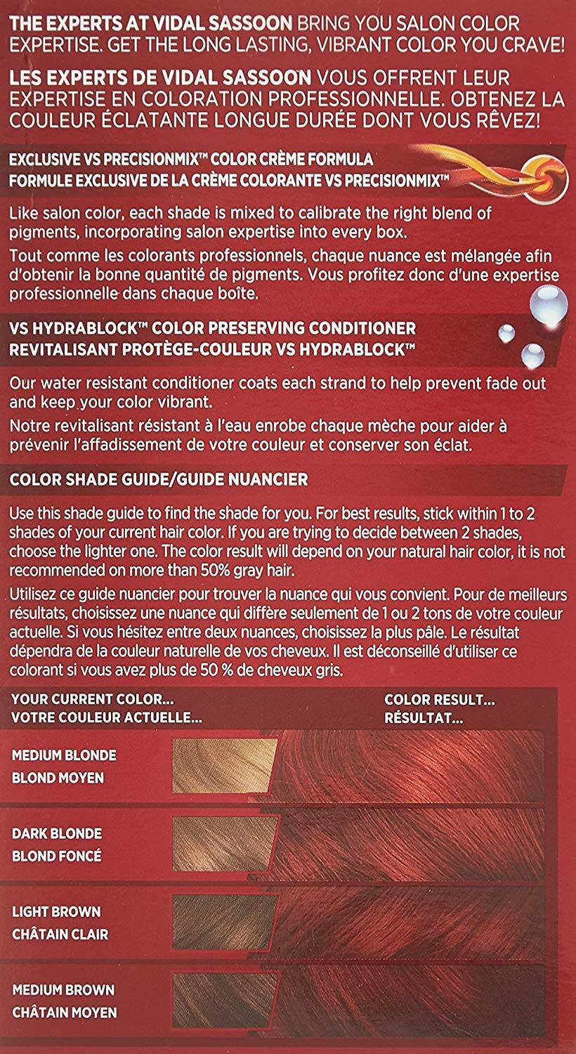 Vidal Sassoon Pro Series Runway Red Hair Color Kit - Pack of 6