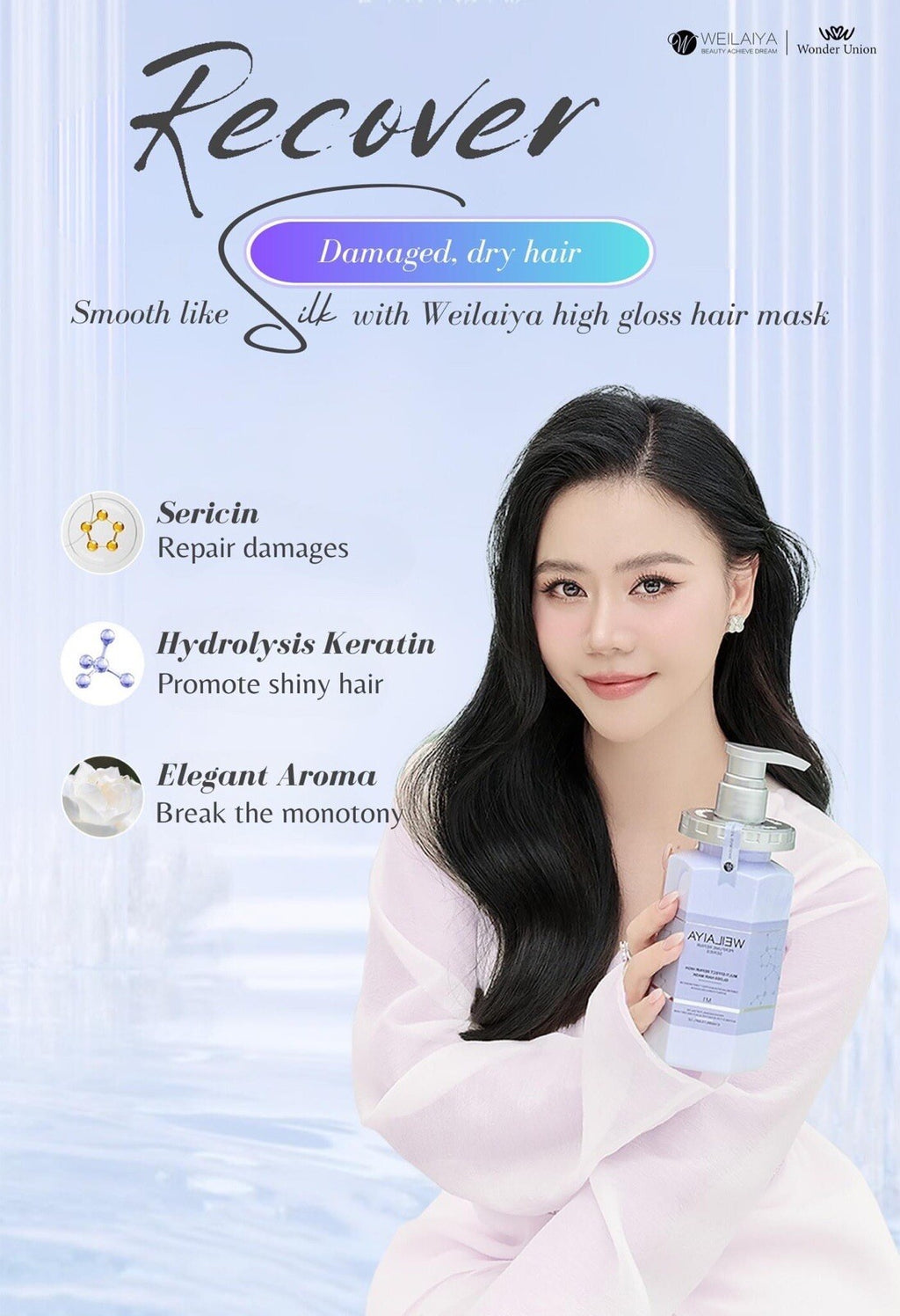 High Gloss Hair Mask with Free Hair Care Oil - Repair & Shine, 450mL