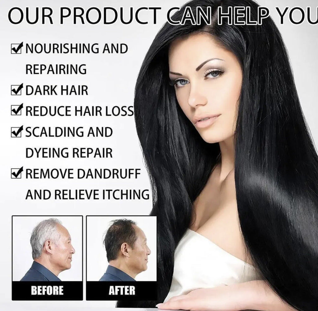 MEIDU Coffee Hair Dye Shampoo Set with Mask & Spray Protector - Long Lasting Color