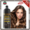 Chestnut Brown Hair Color Shampoo 3 in 1 - Grey Coverage, Ammonia-Free, 400ml