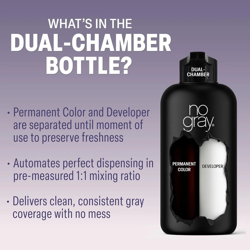 Dark Brown Permanent Hair Color Shampoo - Gray Coverage, 8.45 oz