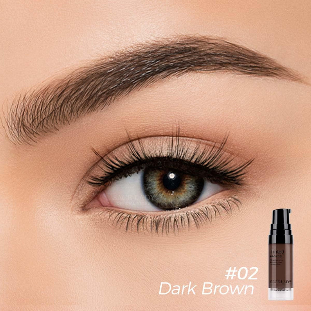 Waterproof 3D Eyebrow Gel - Long Lasting, Smudge-Proof, Dark Brown, 0.2 Fl Oz