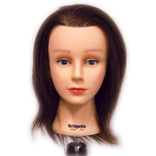 16-17 Inch Human Hair Manikin Head for Hair Cutting & Coloring Practice