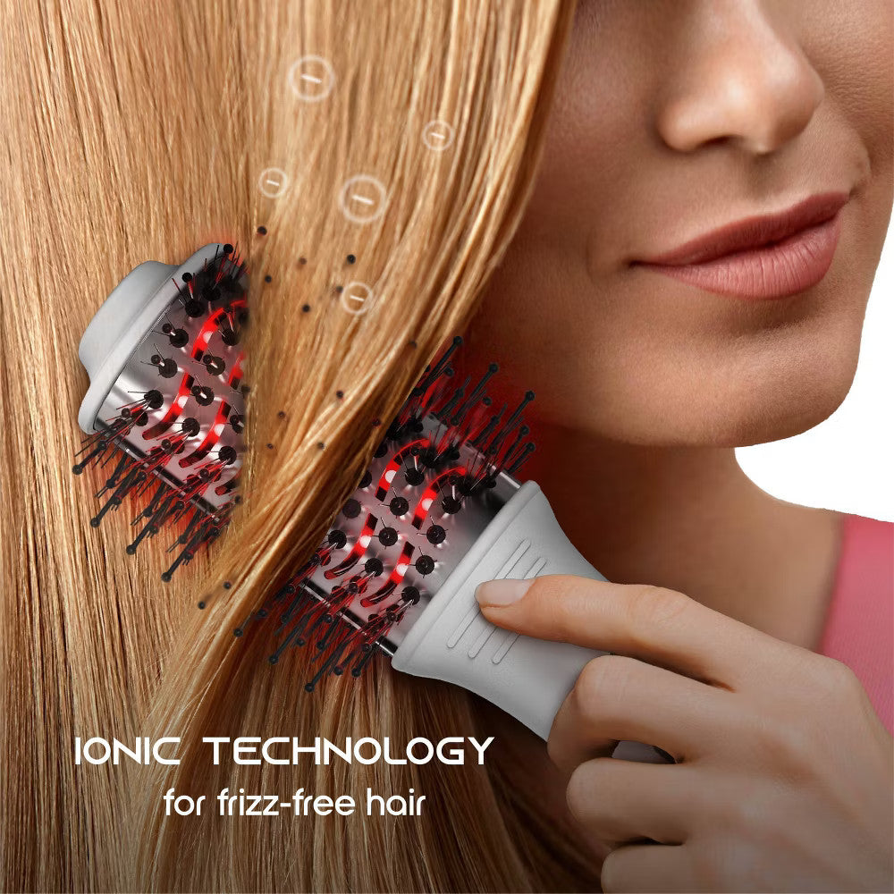 Red Light Therapy Travel Hair Dryer Brush with Ionic Technology