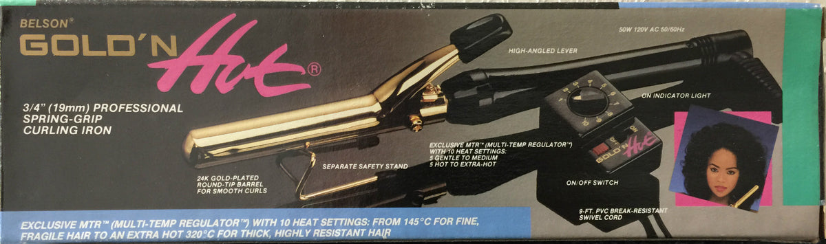 Professional 3/4 Inch Gold-Plated Curling Iron with Multi-Temperature Settings