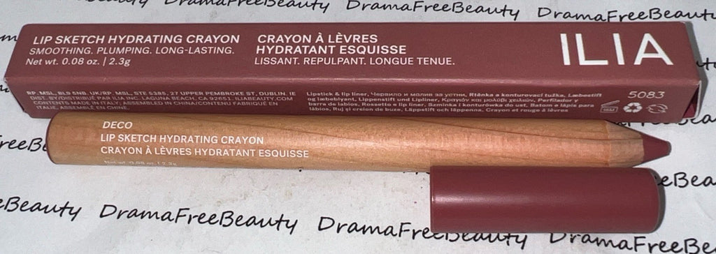 Ilia Lip Sketch Hydrating Lipstick & Lip Liner Crayon in Deco 2.3g