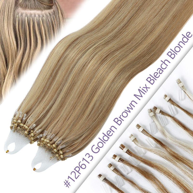 Remy Human Hair Extensions Micro Loop Beads Thick 1G/S Multiple Variants