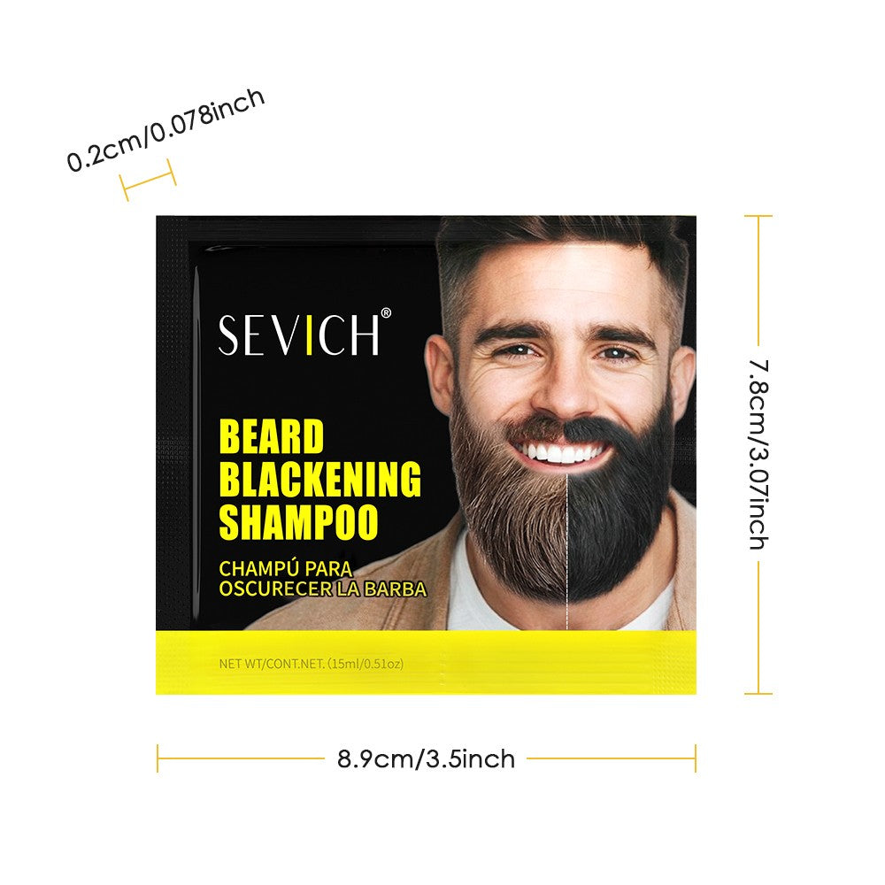 Natural Black Beard Dye Shampoo - Grey Coverage, Ammonia-Free, 10/20/30/50pcs