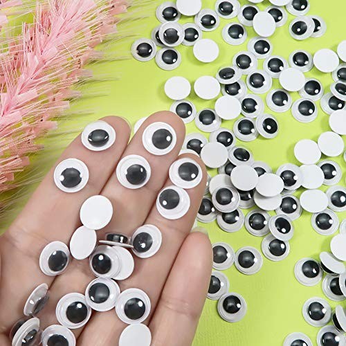 300pcs 10mm Self-Adhesive Plastic Wiggle Googly Eyes for Crafts & Decorations