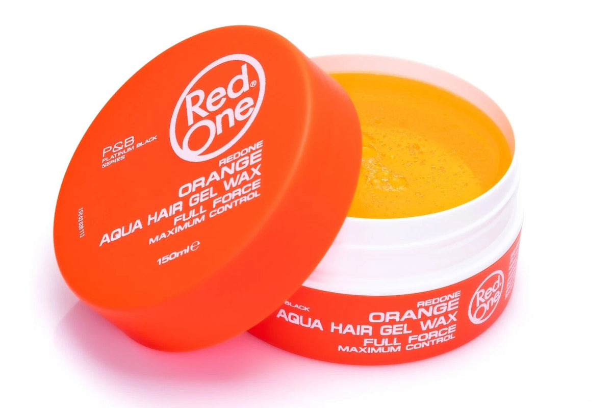 RedOne Orange Aqua Hair Gel Wax 150ml - Strong Hold & Shine for Edges & Braids