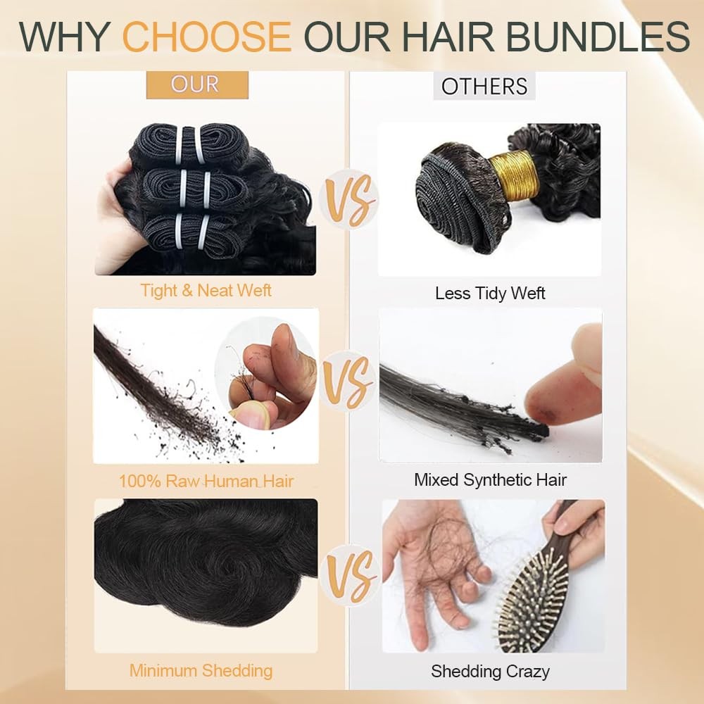 17A Raw Indian Virgin Human Hair Bundles - 16 Inch Body Wave