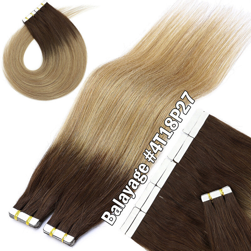 100G Tape-In Remy Hair Extensions Full Head - Russian Human Hair Thick Skin Weft