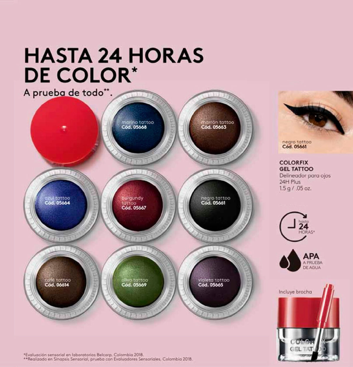 Esika Colorfix Gel Tattoo 24 Hr Waterproof Eyeliner - Black