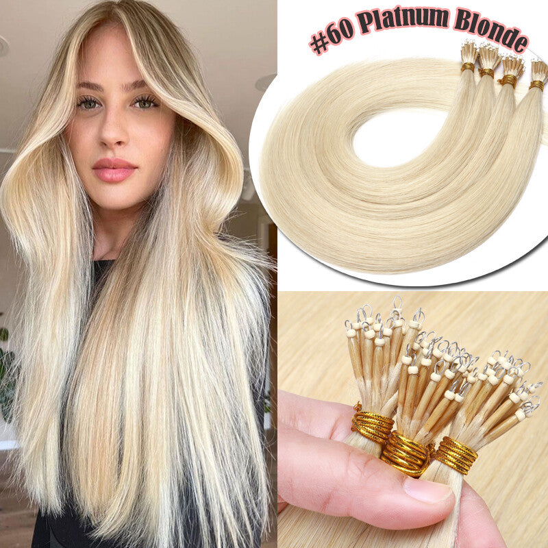 150g Thick Nano Ring Human Hair Extensions with Micro Beads for Ombre Styles