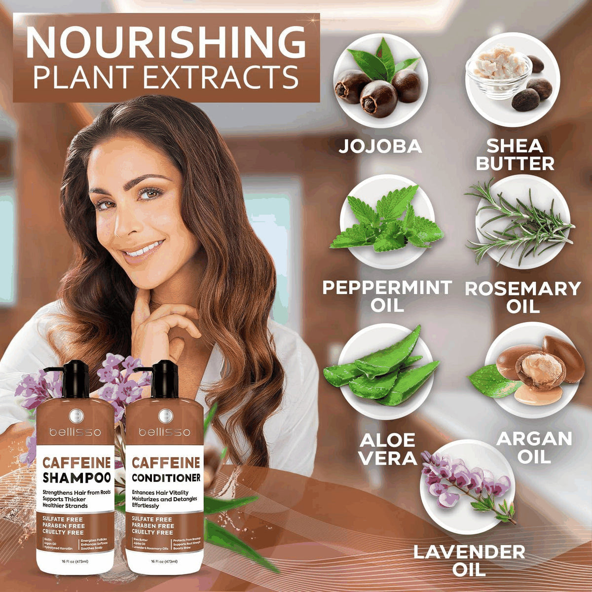 Volumizing Caffeine Shampoo & Conditioner Set for Fine Hair - Thickening & Fullness