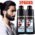 Men's Beard Hair Color Dye Shampoo - Natural Black Darkening 2-Pack