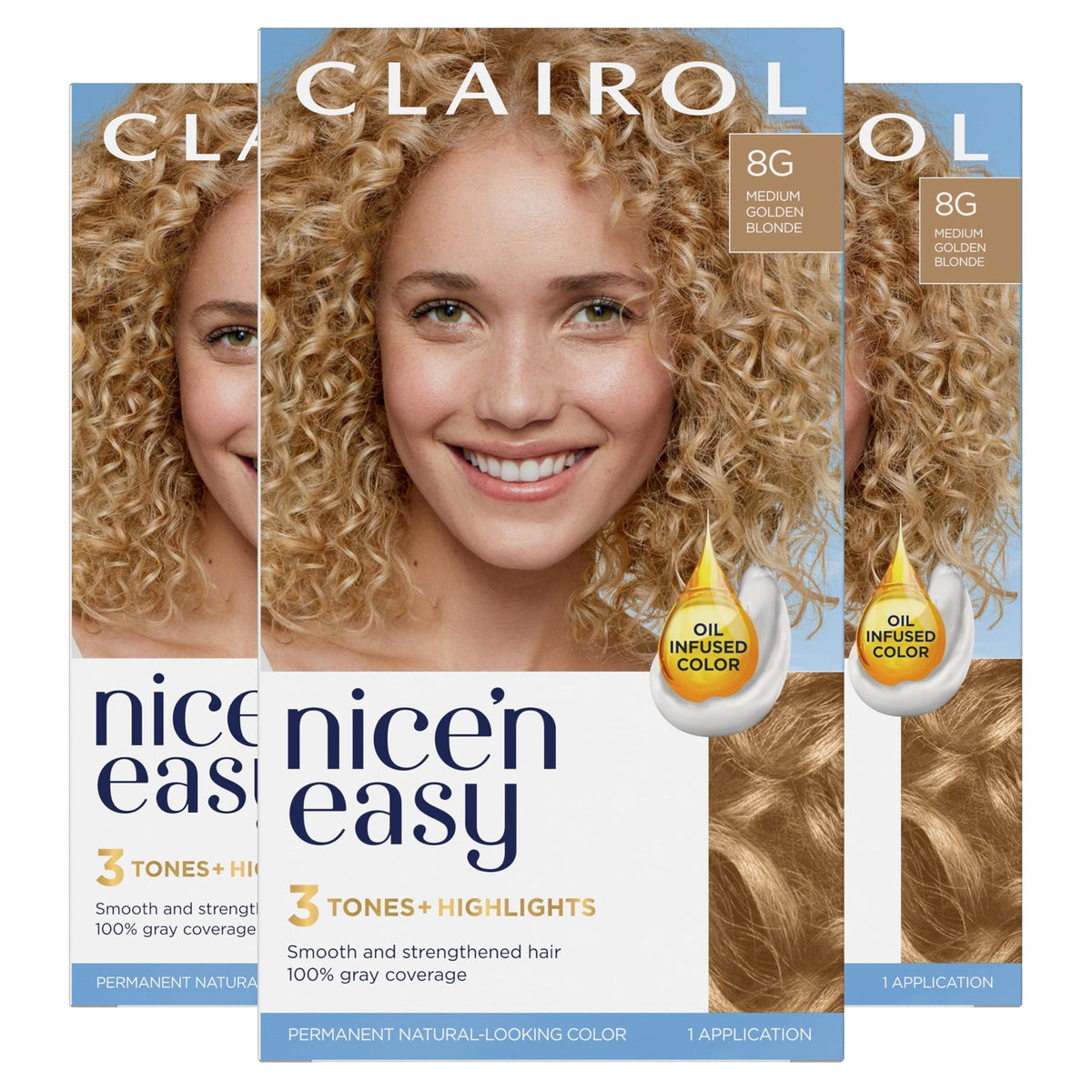 Hair Color Kit - Permanent Medium Golden Blonde with Highlights & Treatment