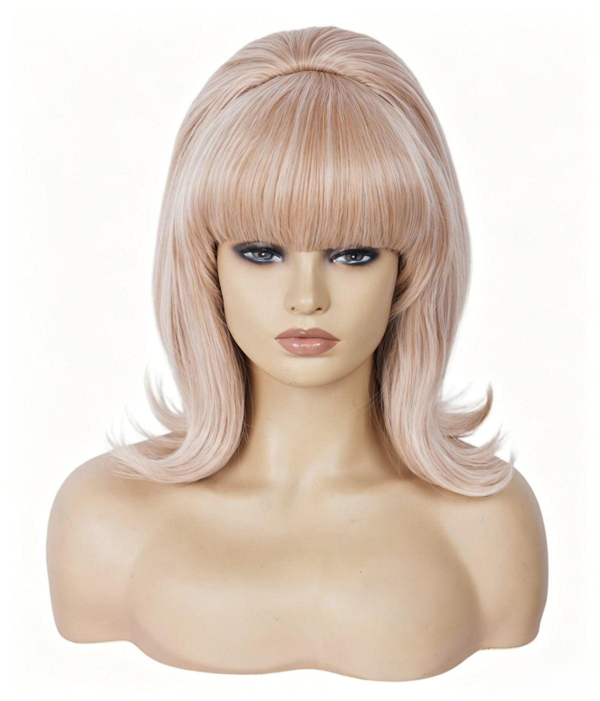 Short Strawberry Blonde Wavy Costume Wig with Bangs for Halloween & Cosplay