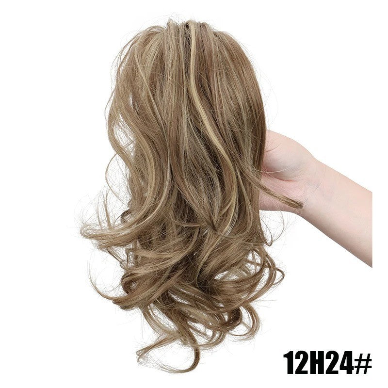 12 Inch Short Curly Clip-In Ponytail Extension - Synthetic Hair Women Voluminous