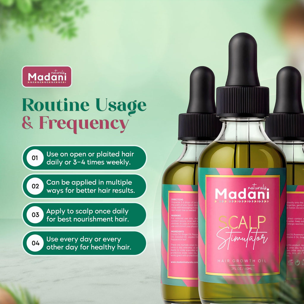 Scalp Stimulator Hair Growth Oil with Rosemary & Mint - Hair Loss Treatment for All Hair Types