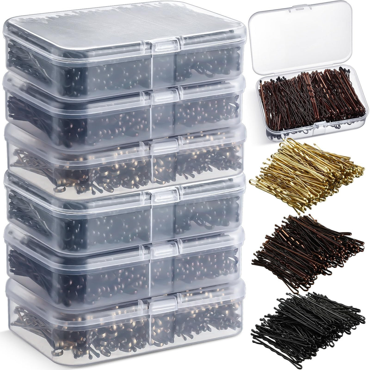 1200 Pcs Hair Pins Set - Invisible 2-Inch Bobby Clips for Women, Non-Slip and Gentle on Hair