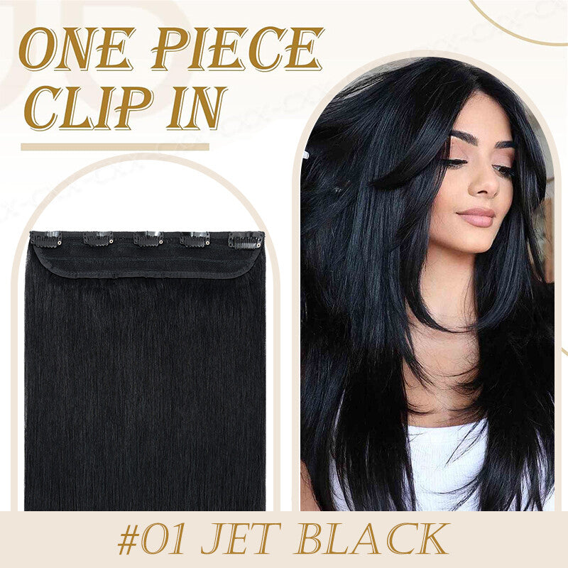 Thick Remy Human Hair Clip-In Extensions Full Head - Natural Black, Brown & Blonde