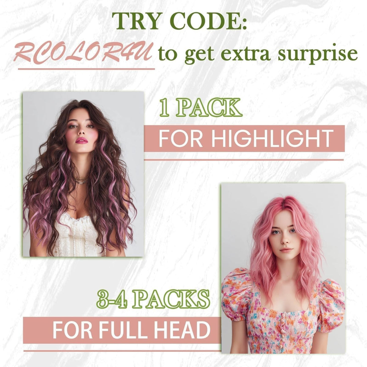 Light Pink Tape-in Hair Extensions 18 Inch 25g 10 Pieces Human Hair