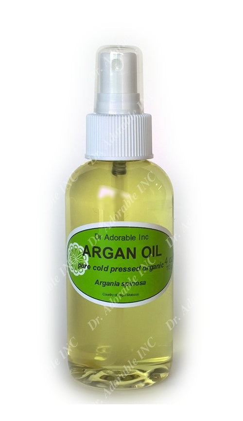 Pure Argan Oil for Skin Hair Nails with Spray Top - 100% Organic Moroccan Oil