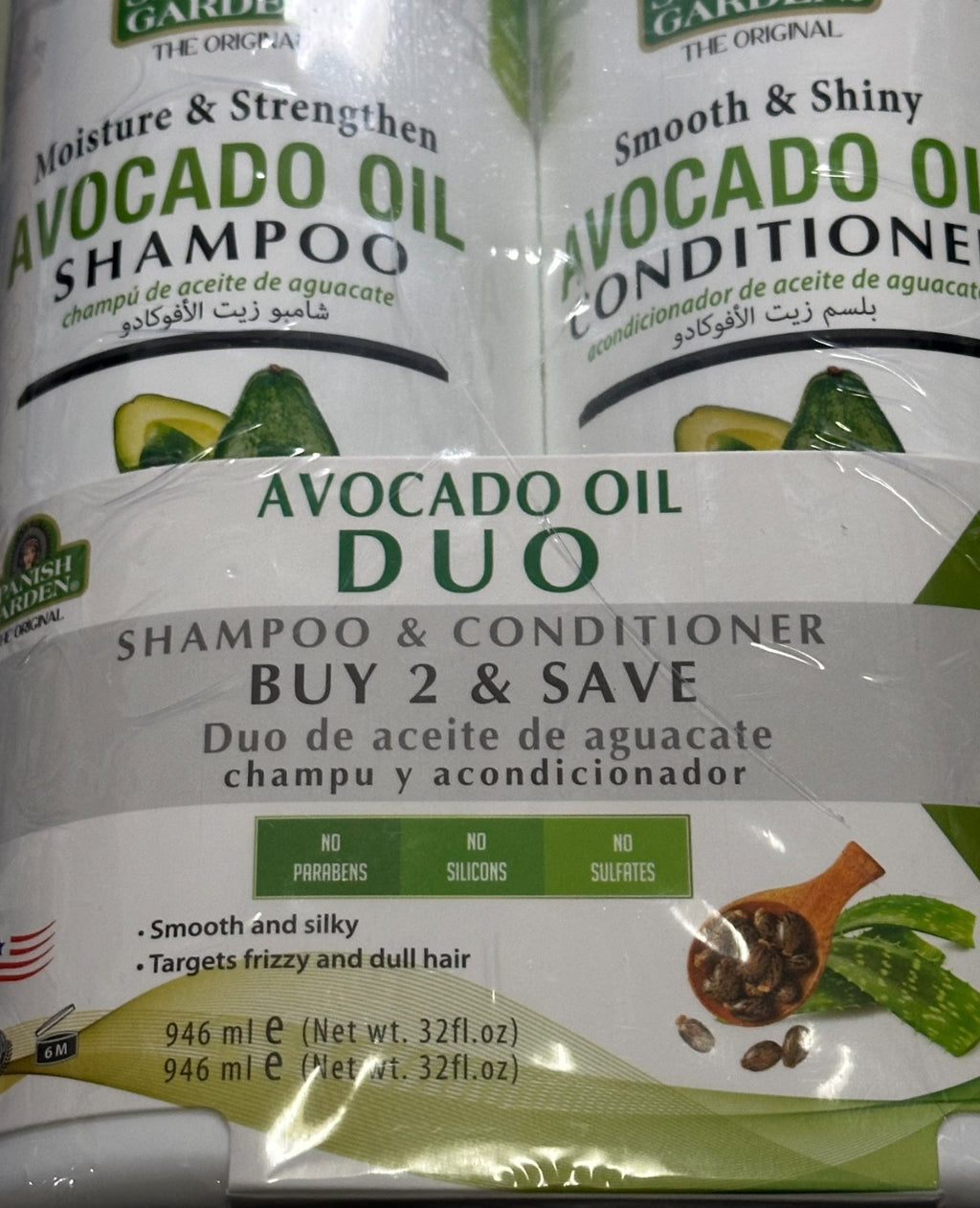 Organic Avocado Oil Shampoo & Conditioner Set for Hair Strength & Shine