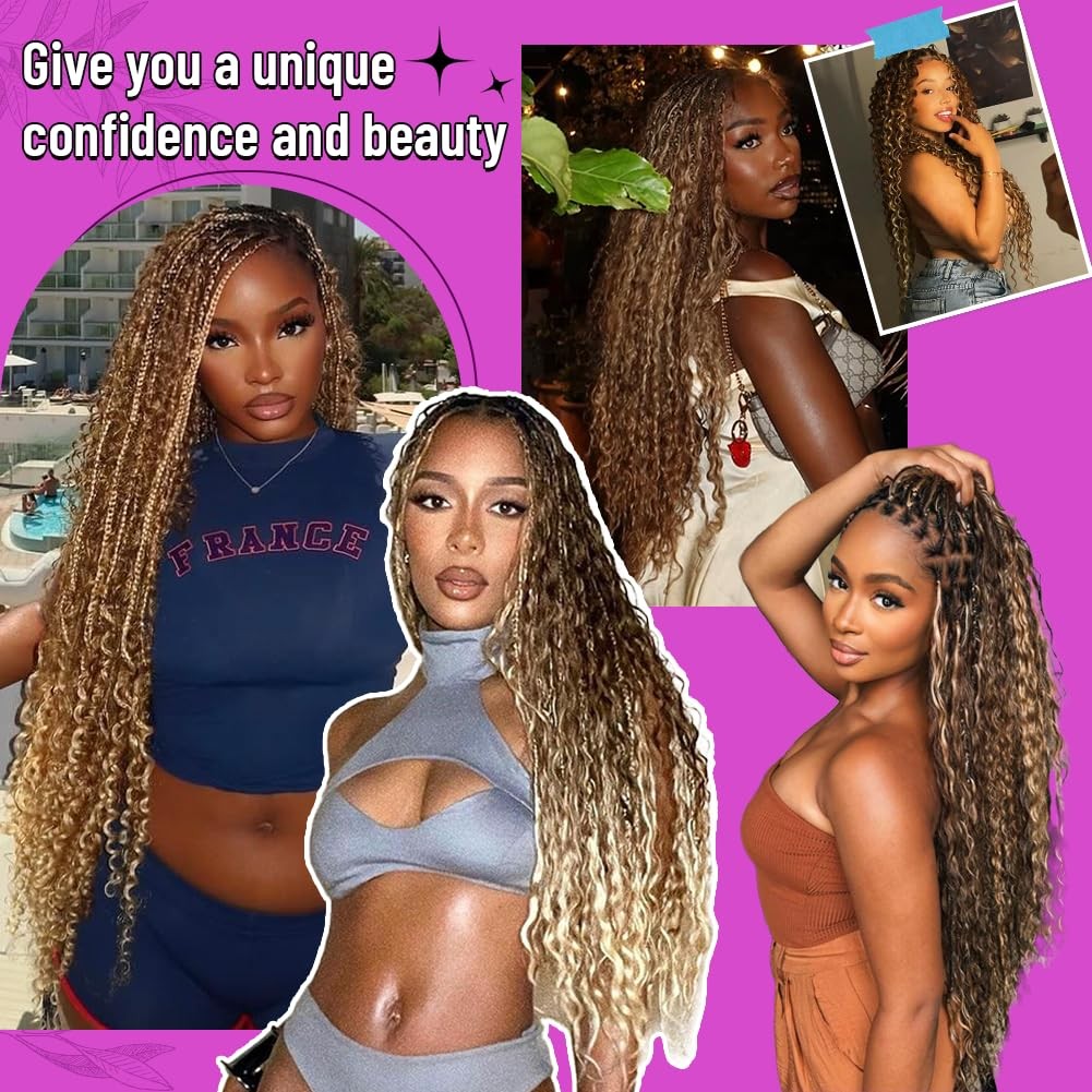 Human Braiding Hair 3 Bundles 22 Inch Curly Deep Wave Ombre 4/27